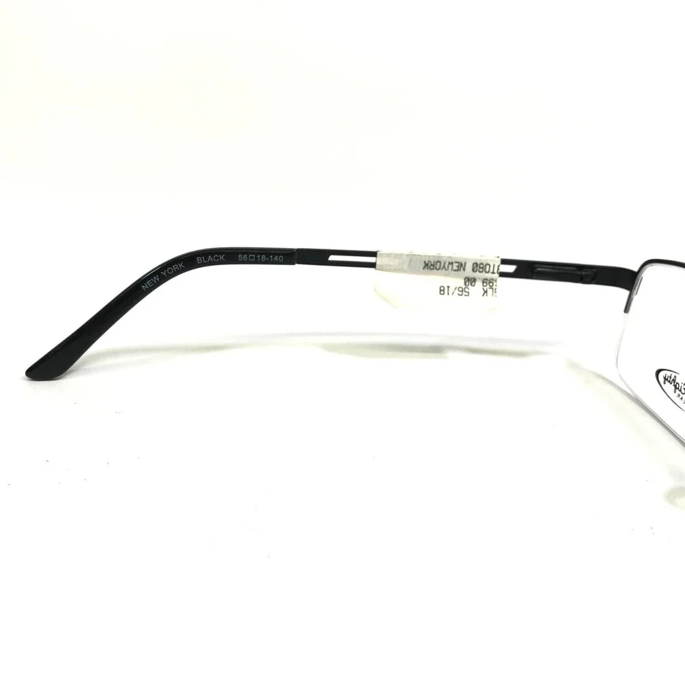 Eight to Eighty Eyeglasses Frames NEW YORK BLACK Rectangular Half Rim 56-18-140